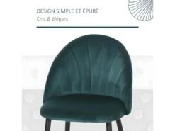 Lot De 2 Chaises COLIBRI Velours Vert -Mobilier De Restaurant chaise 21988759