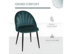 Lot De 2 Chaises COLIBRI Velours Vert -Mobilier De Restaurant chaise 21988761