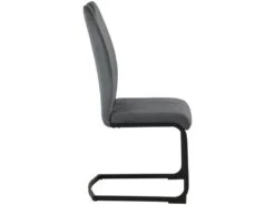 Ulla Chaise De Salle à Manger En Velours, Piètement Luge, Gris Foncé. -Mobilier De Restaurant chaise 22049163