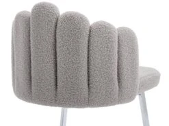 Lot De 2 Chaises Godole - Structure En L - Dossier En Forme De Pétale - Cachemire - Gris & Argent -Mobilier De Restaurant chaise 22125361