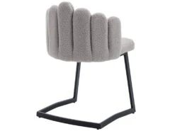 Lot De 2 Chaises Godole - Structure En L - Dossier En Forme De Pétale - Cachemire - Gris & Noir -Mobilier De Restaurant chaise 22125389
