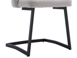 Lot De 2 Chaises Godole - Structure En L - Dossier En Forme De Pétale - Cachemire - Gris & Noir -Mobilier De Restaurant chaise 22125397
