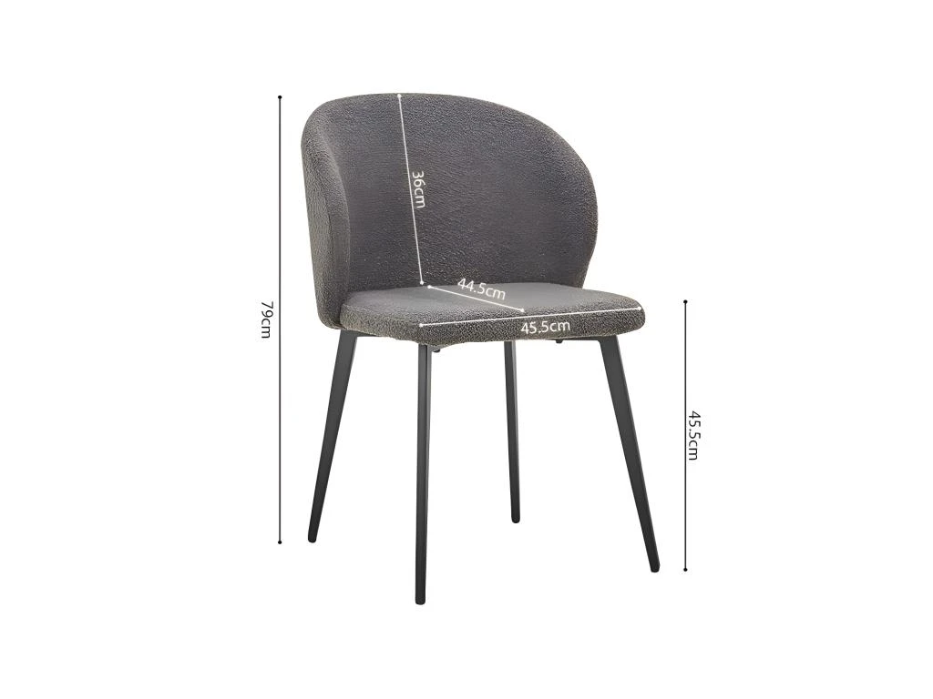 Chaise TOLO Tissus Bouclé Gris, Dimension H80 X L51 X P55, Idéal Pour Votre Cuisine Ou Salle à Manger 3 Chaise TOLO Tissus Bouclé Gris, Dimension H80 X L51 X P55, Idéal Pour Votre Cuisine Ou Salle à Manger – Image 3