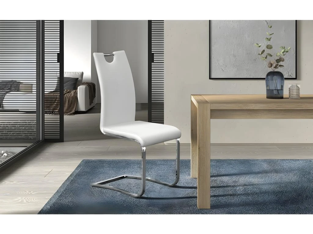 Chaise SOFI PU Blanc, Dimension H99 X L43 X P57 Cm, Idéal Pour Votre Cuisine Ou Salle à Manger 2 Chaise SOFI PU Blanc, Dimension H99 X L43 X P57 Cm, Idéal Pour Votre Cuisine Ou Salle à Manger – Image 2