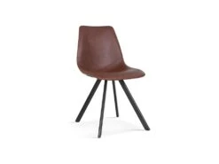 Chaise EMET PU Brun Foncé, Dimension H83 X L46 X P60 Cm, Idéal Pour Votre Cuisine Ou Salle à Manger