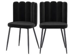 Chaise Rosy En Velours Noir (lot De 2)