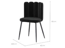 Chaise Rosy En Velours Noir (lot De 2) -Mobilier De Restaurant chaise 22352379