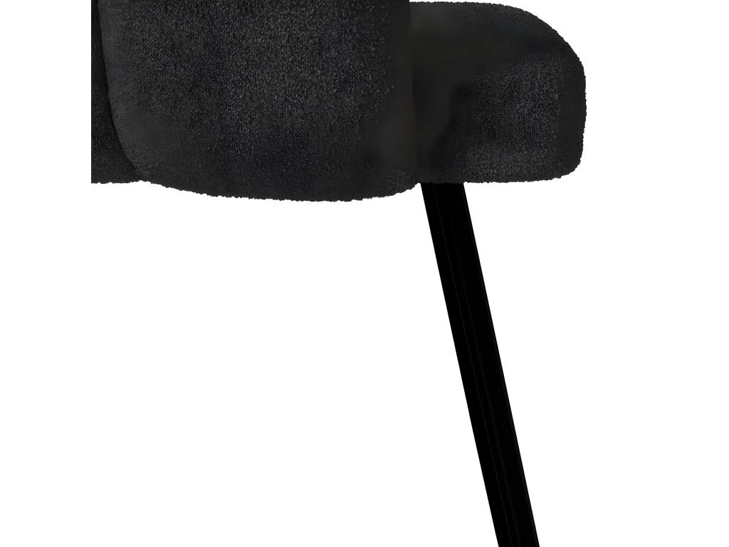 Chaise Cosette En Tissu Bouclé Gris Foncé (lot De 2) 4 Chaise Cosette En Tissu Bouclé Gris Foncé (lot De 2) – Image 4