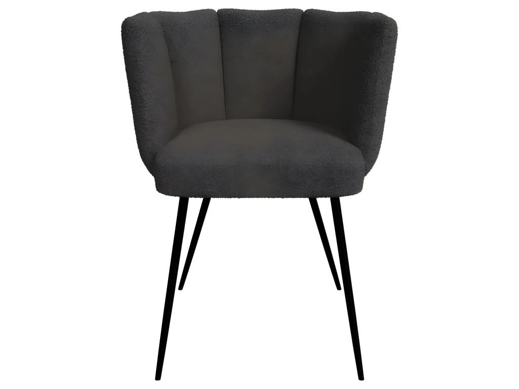 Chaise Cosette En Tissu Bouclé Gris Foncé (lot De 2) 5 Chaise Cosette En Tissu Bouclé Gris Foncé (lot De 2) – Image 5