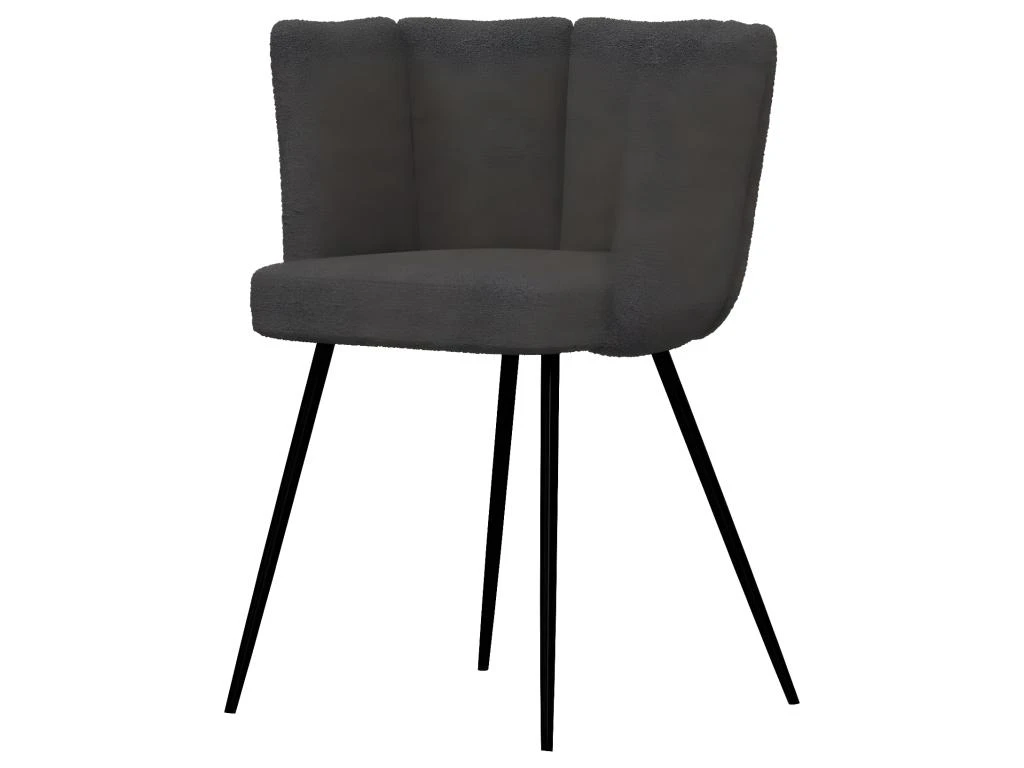 Chaise Cosette En Tissu Bouclé Gris Foncé (lot De 2) 6 Chaise Cosette En Tissu Bouclé Gris Foncé (lot De 2) – Image 6