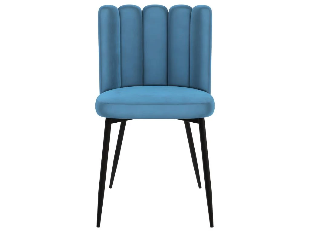 Chaise Rosy En Velours Bleu (lot De 2) 5 Chaise Rosy En Velours Bleu (lot De 2) – Image 5