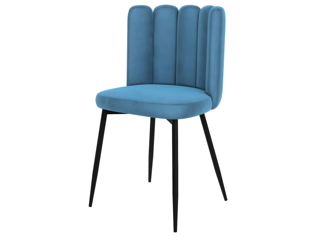 Chaise Rosy En Velours Bleu (lot De 2) 6 Chaise Rosy En Velours Bleu (lot De 2) – Image 6