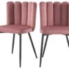 Chaise Rosy En Velours Vieux Rose (lot De 2)