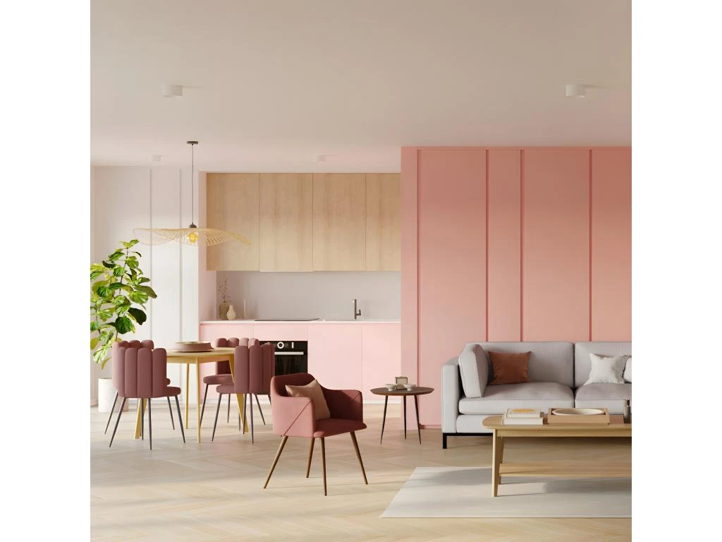 Chaise Rosy En Velours Vieux Rose (lot De 2) 2 Chaise Rosy En Velours Vieux Rose (lot De 2) – Image 2