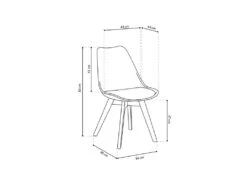 Chaise SEVENTY PU Blanc, Dimension H83 X L54 X P48 Cm, Idéal Pour Votre Cuisine Ou Salle à Manger -Mobilier De Restaurant chaise 22355745