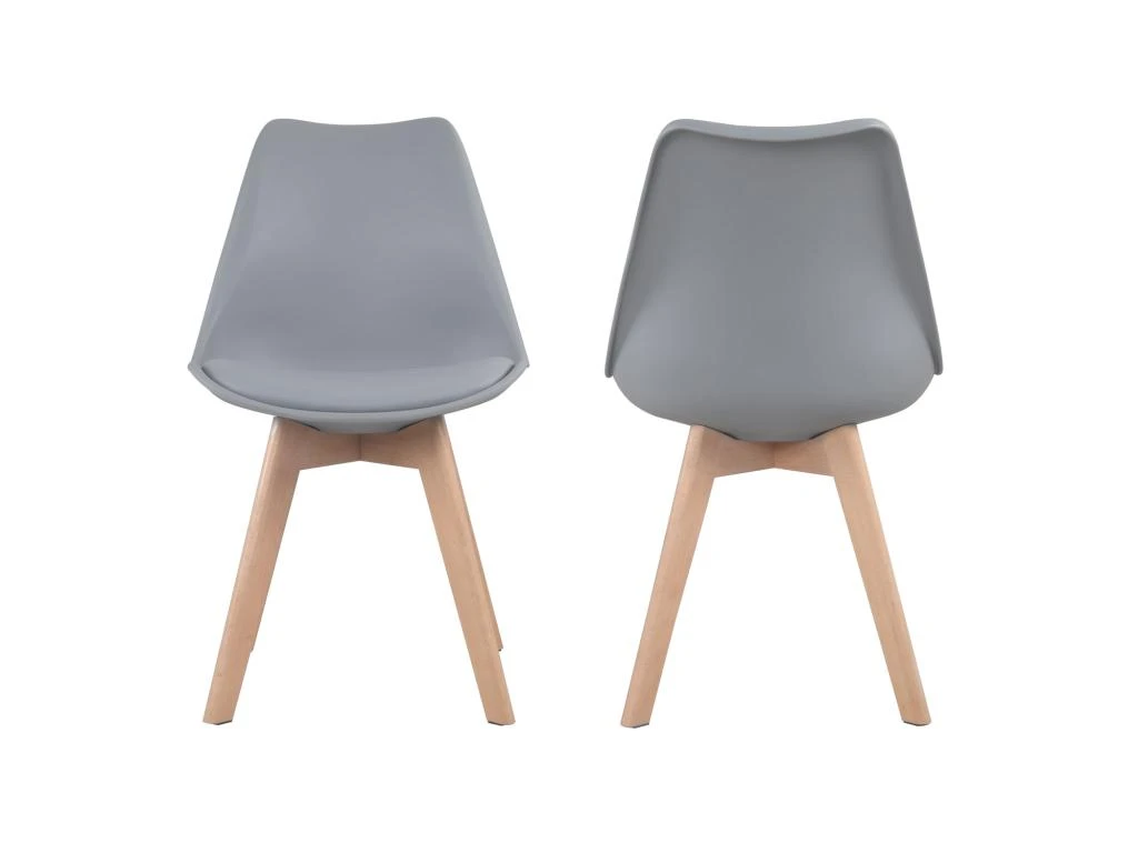 Lot De 4 Chaises Scandinaves NORA Grises Avec Coussin - HAPPY GARDEN 4 Lot De 4 Chaises Scandinaves NORA Grises Avec Coussin - HAPPY GARDEN – Image 4