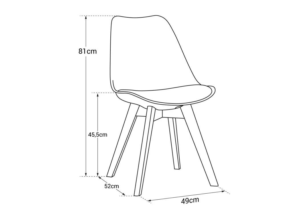 Lot De 4 Chaises Scandinaves NORA Blanches Avec Coussin - HAPPY GARDEN 5 Lot De 4 Chaises Scandinaves NORA Blanches Avec Coussin - HAPPY GARDEN – Image 5