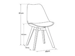 Lot De 2 Chaises Scandinaves NORA Bleues Avec Coussin - HAPPY GARDEN -Mobilier De Restaurant chaise 22366543