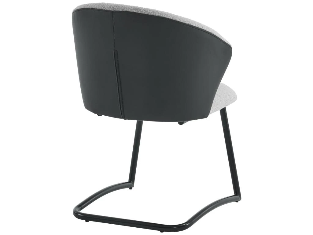 Lot De 2 Chaises De Salle à Manger - Tissu En Sherpa - Gris 6 Lot De 2 Chaises De Salle à Manger - Tissu En Sherpa - Gris – Image 6