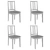 Lot De 4 Chaises De Salle à Manger Cuisineà Dîner Avec Coussins Gris Bois Solide CDS022102