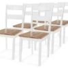 Chaises à Manger Lot De 6 Blanc Bois D'hévéa
