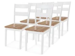 Chaises à Manger Lot De 6 Blanc Bois D'hévéa