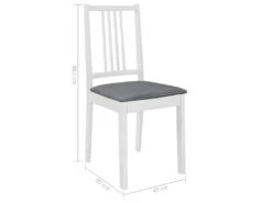 Chaises à Manger Avec Coussins Lot De 4 Blanc Bois Solide -Mobilier De Restaurant chaise 22557949