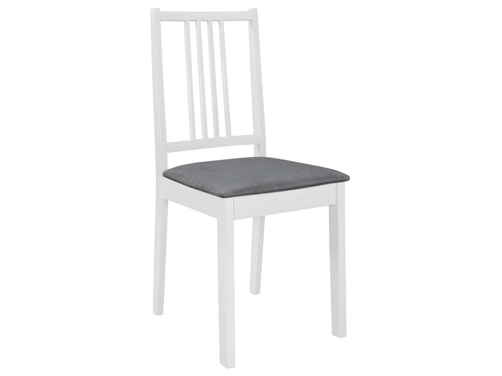 Chaises à Manger Avec Coussins Lot De 6 Blanc Bois Solide 2 Chaises à Manger Avec Coussins Lot De 6 Blanc Bois Solide – Image 2