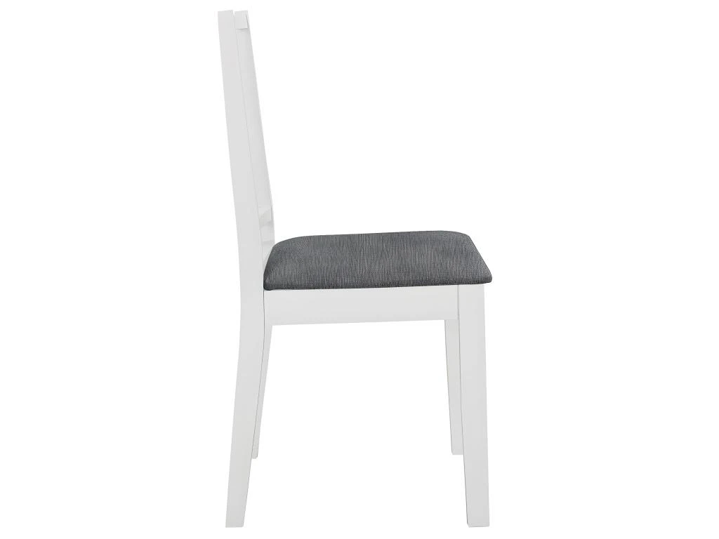Chaises à Manger Avec Coussins Lot De 6 Blanc Bois Solide 4 Chaises à Manger Avec Coussins Lot De 6 Blanc Bois Solide – Image 4
