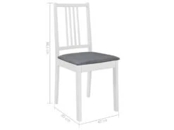 Chaises à Manger Avec Coussins Lot De 6 Blanc Bois Solide 13 Chaises à Manger Avec Coussins Lot De 6 Blanc Bois Solide -Mobilier De Restaurant chaise 22558549