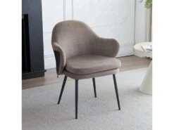 Chaise - Coutures En Tissu Et Cuir PU - Siège Amovible - Marron