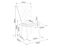 Chaise De Salle à Manger Design 51 X 46 X 98 Cm - Bleu Marine -Mobilier De Restaurant chaise 22723937