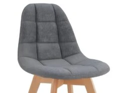 STELLA - Chaise Scandinave Tissu Gris Pieds Hêtre (x2) -Mobilier De Restaurant chaise 22745403
