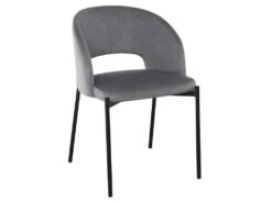 Chaise En Tissu Velours 51 X 57 X 77 Cm - Gris