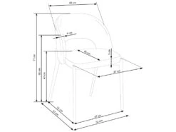 Chaise En Tissu Velours 51 X 57 X 77 Cm - Gris -Mobilier De Restaurant chaise 22800061