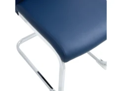 Lot De 4 Chaises De Salle à Manger - En Similicuir - Bleu -Mobilier De Restaurant chaise 22801479