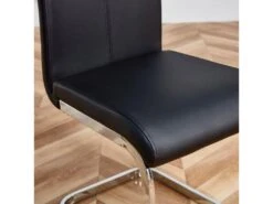 Lot De 4 Chaises De Salle à Manger - En Similicuir - Noir -Mobilier De Restaurant chaise 22801489