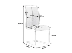 Lot De 4 Chaises De Salle à Manger - En Similicuir - Noir -Mobilier De Restaurant chaise 22801493