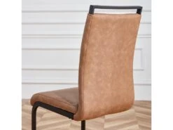 Lot De 4 Chaises De Salle à Manger - En Similicuir - Marron -Mobilier De Restaurant chaise 22801511