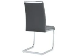 Lot De 4 Chaises De Salle à Manger - Dossier En Similicuir Et Lin - Gris 7 Lot De 4 Chaises De Salle à Manger - Dossier En Similicuir Et Lin - Gris -Mobilier De Restaurant chaise 22801677