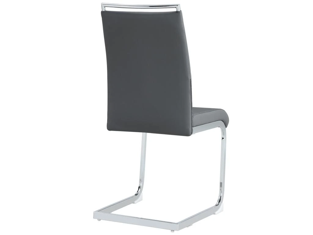 Lot De 4 Chaises De Salle à Manger - Dossier En Similicuir Et Lin - Gris 3 Lot De 4 Chaises De Salle à Manger - Dossier En Similicuir Et Lin - Gris – Image 3