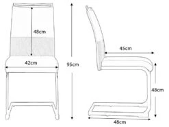 Lot De 4 Chaises De Salle à Manger - Dossier En Similicuir Et Lin - Gris 9 Lot De 4 Chaises De Salle à Manger - Dossier En Similicuir Et Lin - Gris -Mobilier De Restaurant chaise 22801681