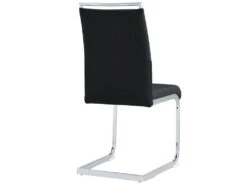 Lot De 4 Chaises De Salle à Manger - Dossier En Similicuir Et Lin - Noir -Mobilier De Restaurant chaise 22801771