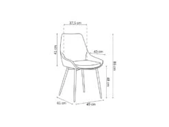 Chaise MICRA PU Micro Fibre Gris, Dimensions: H86 X L49 X P61 Cm, Idéal Pour Un Salon De Prestige -Mobilier De Restaurant chaise 22804227