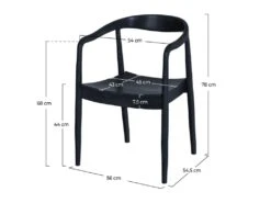 Chaise Lombok En Bois De Teck Noir -Mobilier De Restaurant chaise 22810351