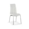 Chaise MERIL PU Blanc, Dimensions: H96 X L42 X P55 Cm, Idéal Pour Une Salle à Manger Tape-à-l'œil