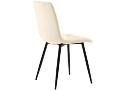 Lot De 4 Chaises De Salle à Manger - Structure En Métal - Tissu En Velours - Beige -Mobilier De Restaurant chaise 22860667