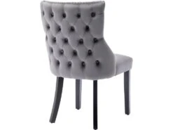 Lot De 6 Chaises De Salle à Manger En Velours - Cadre En Bois Massif - Gris 8 Lot De 6 Chaises De Salle à Manger En Velours - Cadre En Bois Massif - Gris -Mobilier De Restaurant chaise 22860707