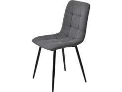 Lot De 4 Chaises De Salle à Manger - Structure En Métal - Tissu En Velours - Gris Clair -Mobilier De Restaurant chaise 22860745
