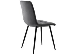 Lot De 4 Chaises De Salle à Manger - Structure En Métal - Tissu En Velours - Gris -Mobilier De Restaurant chaise 22860897